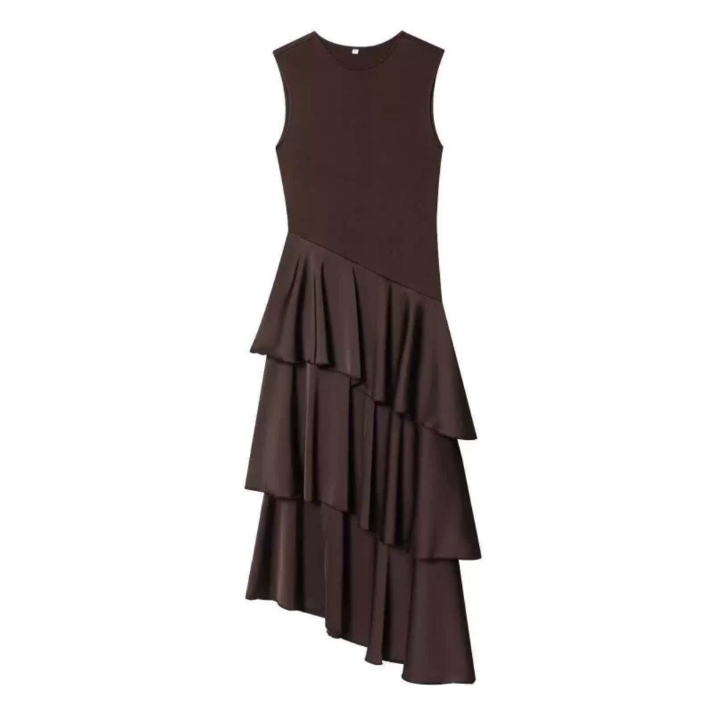 ZARA Elegant Satin Roman Bridge Hem Summer Dress